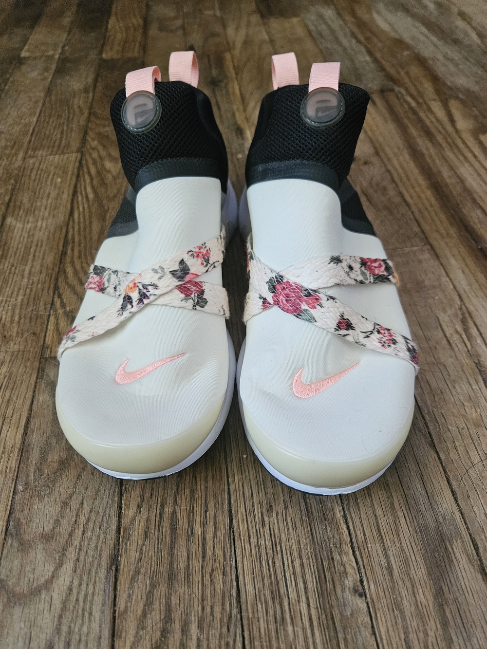 Nike Women’s Athletic Slip-On Sneakers in Cream, Pink and Black